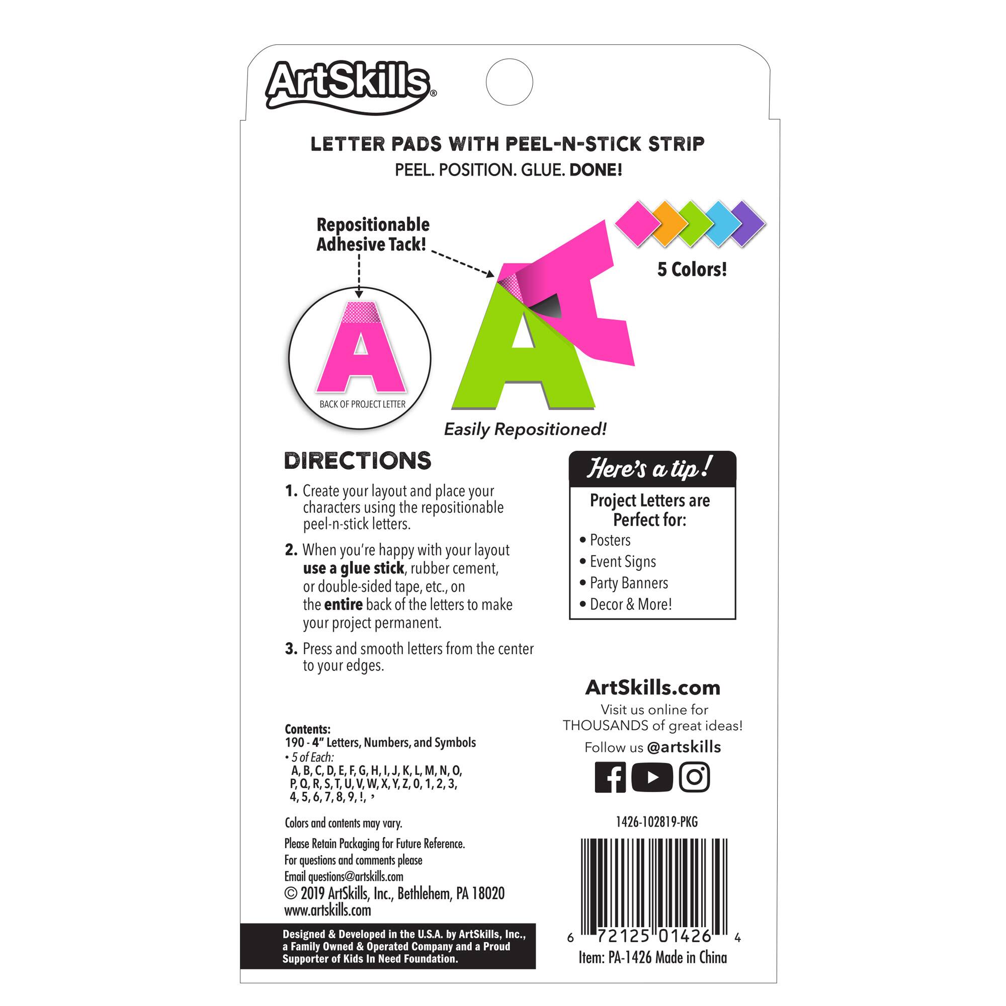 ArtSkills® 4" Neon 190 Piece Paper Poster Letter Set